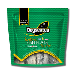 Pet Natural Dogeatus Fish Skin Treats - Teeth Cleaning Herb Mix Flats - 500g